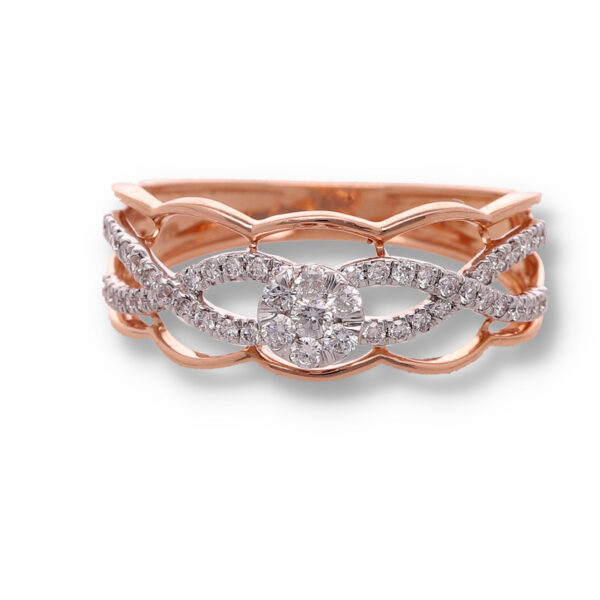 Rose Gold Twist Diamond Ring